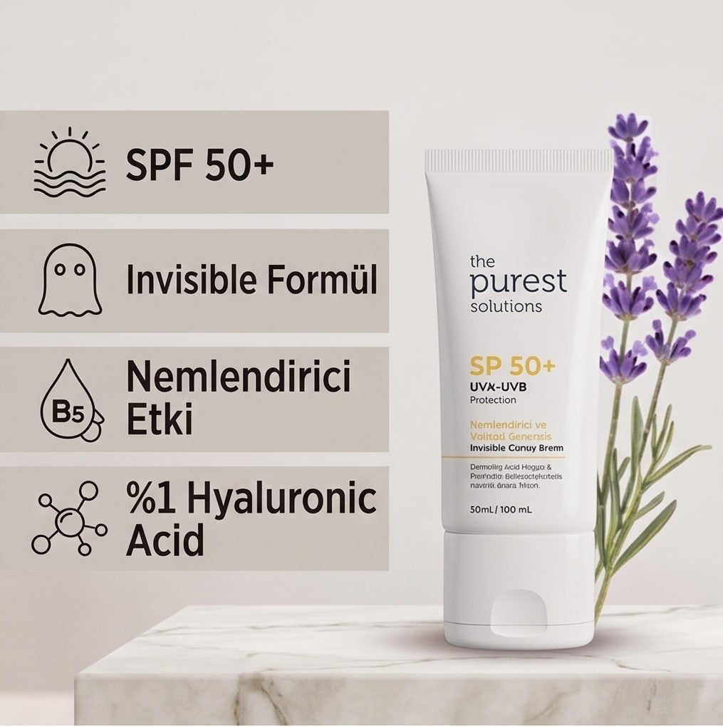 The Purest Solutions Yüksek Koruma ve Nemlendirici Etkili Invisible Güneş Koruyucu Krem SPF 50, 50 Ml.