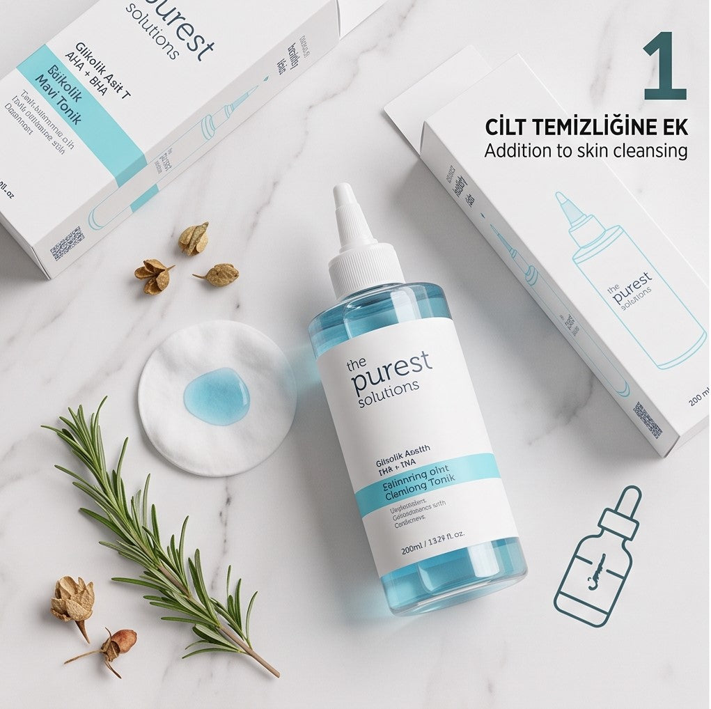 The Purest Solutions Canlandırıcı ve Gözenek Sıkılaştırıcı Glikolik Asit Mavi Tonik 200 Ml