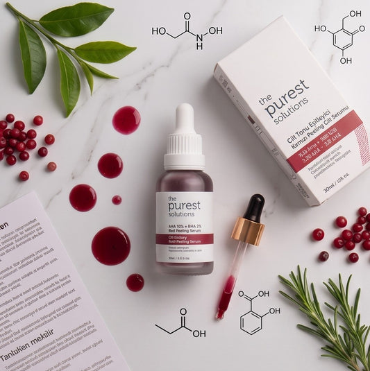 The Purest Solutions AHA & BHA Canlandırıcı ve Cilt Tonu Eşitleyici Kırmızı Peeling Cilt Serumu 30 Ml