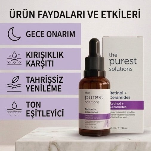 The Purest Solutions Yenileyici ve Yaşlanma Karşıtı Lipozomal Retinol Gece Serumu 20+